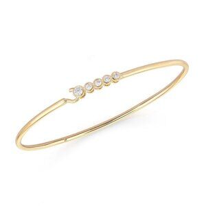 Dusk Radiance 14K (or 18k upon request) Yellow Gold Diamond Bangle Bracelet